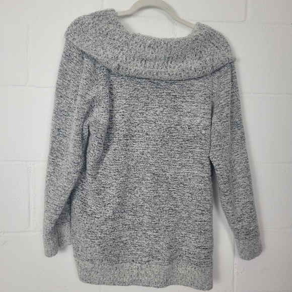 Calvin Klein Grey Popcorn Textured Wool Blend Cowl Neck Sweater XL - Picture 6 of 6